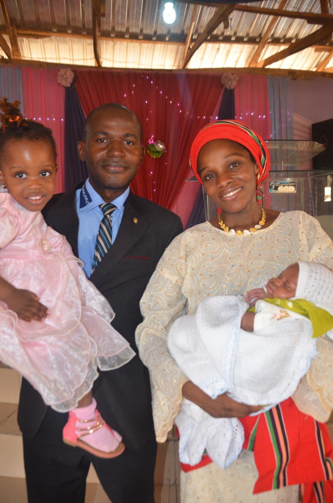 Abimbola Olawore with his wife and children
